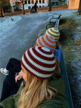 Colorful Scrap Beanies | Handmade Campus Collection Hats Set of 3 Hats
